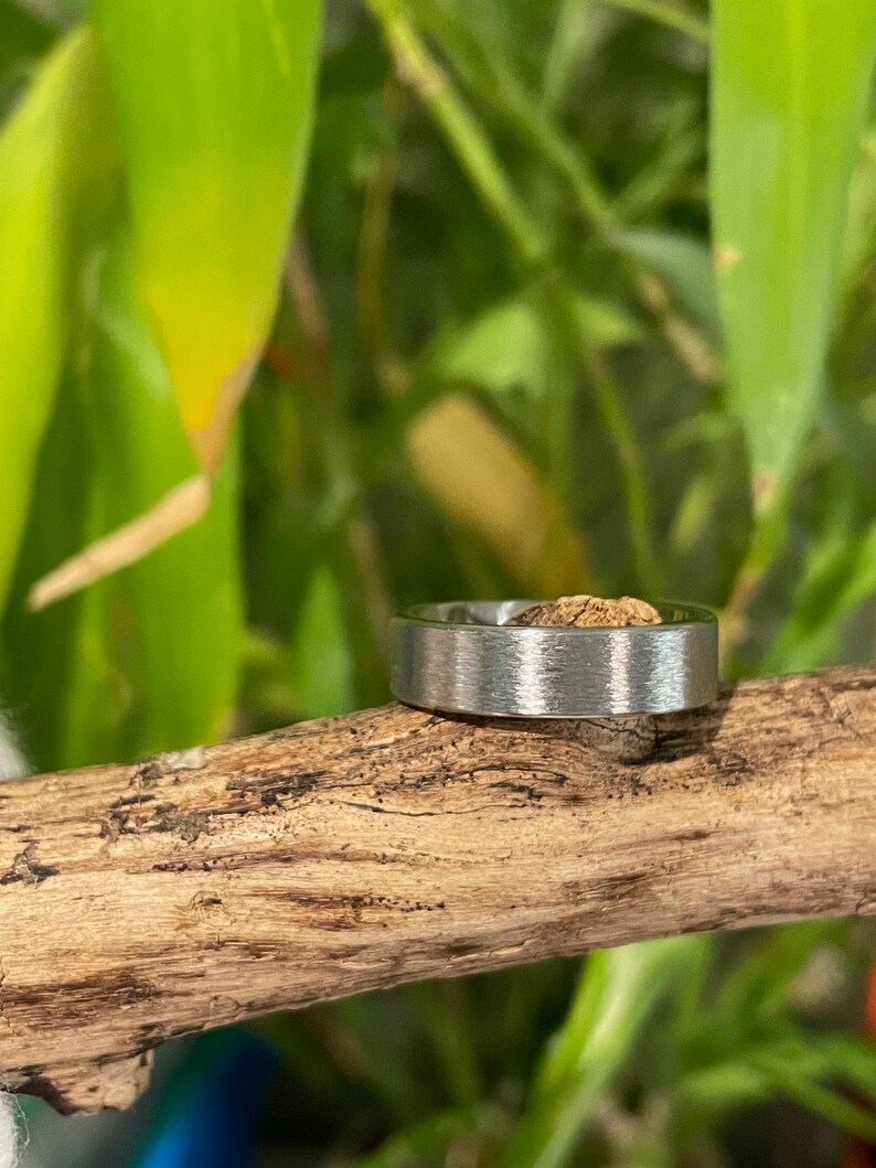 Mens Ring, Titanium Band, Stone Finish, Wedding, Annversary, Rugged Looking image 6