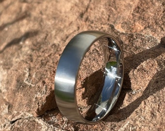 Low Dome Ring, Titanium Band, 5.5mm width, US size 6.75, Brushed, Clearance