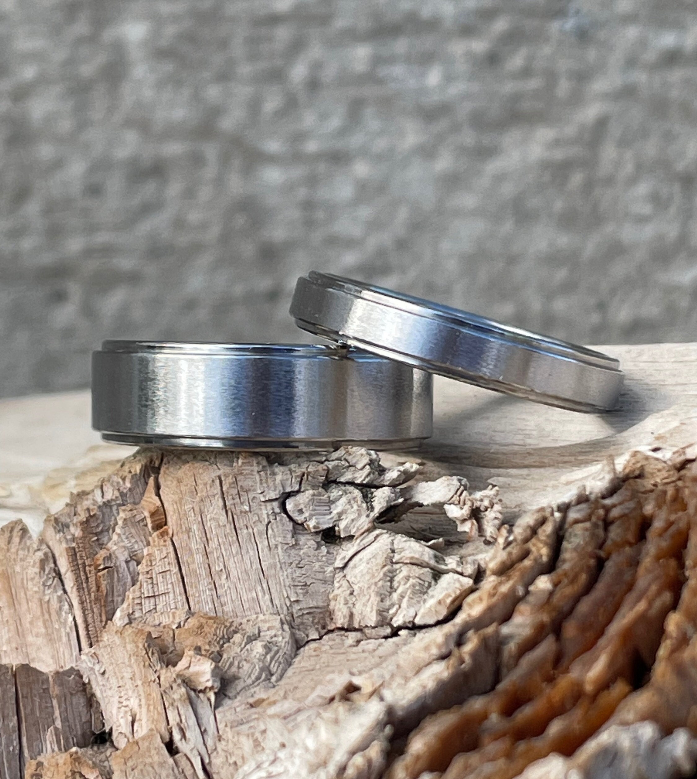 Matching Titanium Rings Couple Ring Set, Wedding, Anniversary, Matching Titanium Bands - Etsy