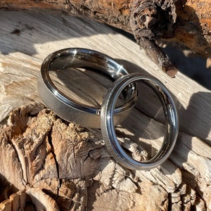 Matching Wedding Bands, Titanium Ring, Ring Set, His Hers Rings image 5
