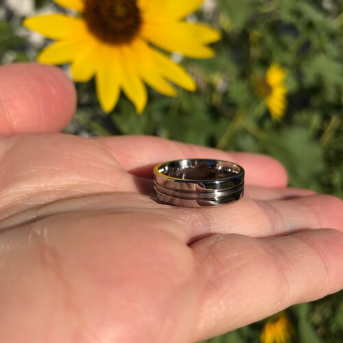 Wedding Ring shops Set, Matching Titanium Bands, His, Hers