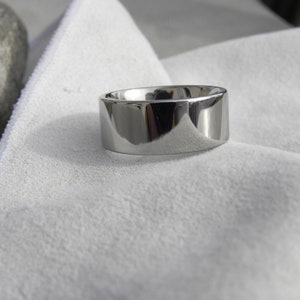 Wedding Band, Titanium Ring, Mirror Polished Finish, Standard Flat AX16 image 4