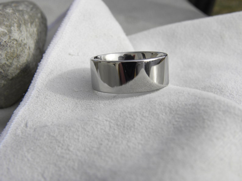 Wedding Band, Titanium Ring, Mirror Polished Finish, Standard Flat AX16 image 4