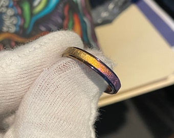 Heat Treated/Colored Titanium Ring, 4mm US size 8.75, Clearance Listing