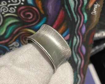 Frosted Finish Concave Band, Titanium Ring, Wedding, Anniversary, Fashion Jewelry