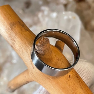 New Low Flat Profile Titanium Ring, Wedding, Anniversary, Jewelry, Satin Finish Band image 3