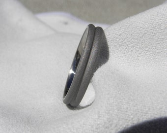 Sandblasted Titanium Band, Modern Ring Style, Made to Order