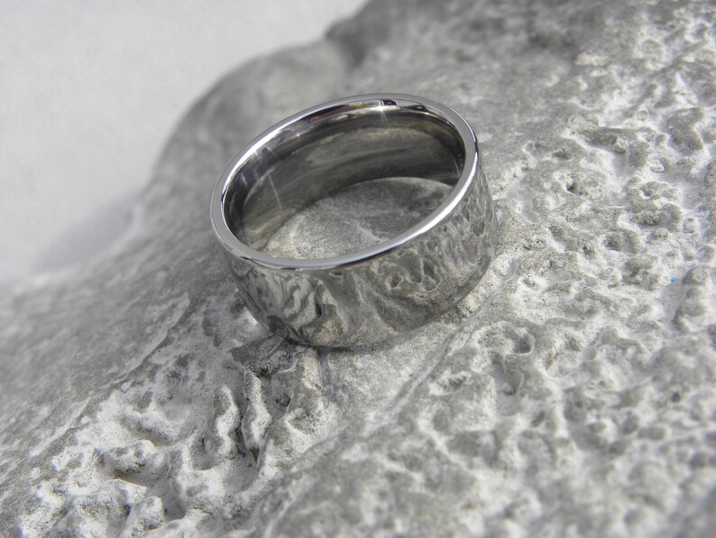 Wedding Band, Titanium Ring, Mirror Polished Finish, Standard Flat AX16 image 3