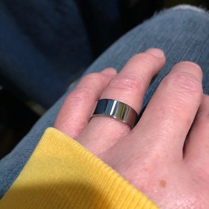 Wedding Band, Titanium Ring, Mirror Polished Finish, Standard Flat AX16 image 5