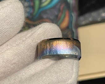 Heat Treated/Colored Titanium Ring, 9mm Width, US size 6.5