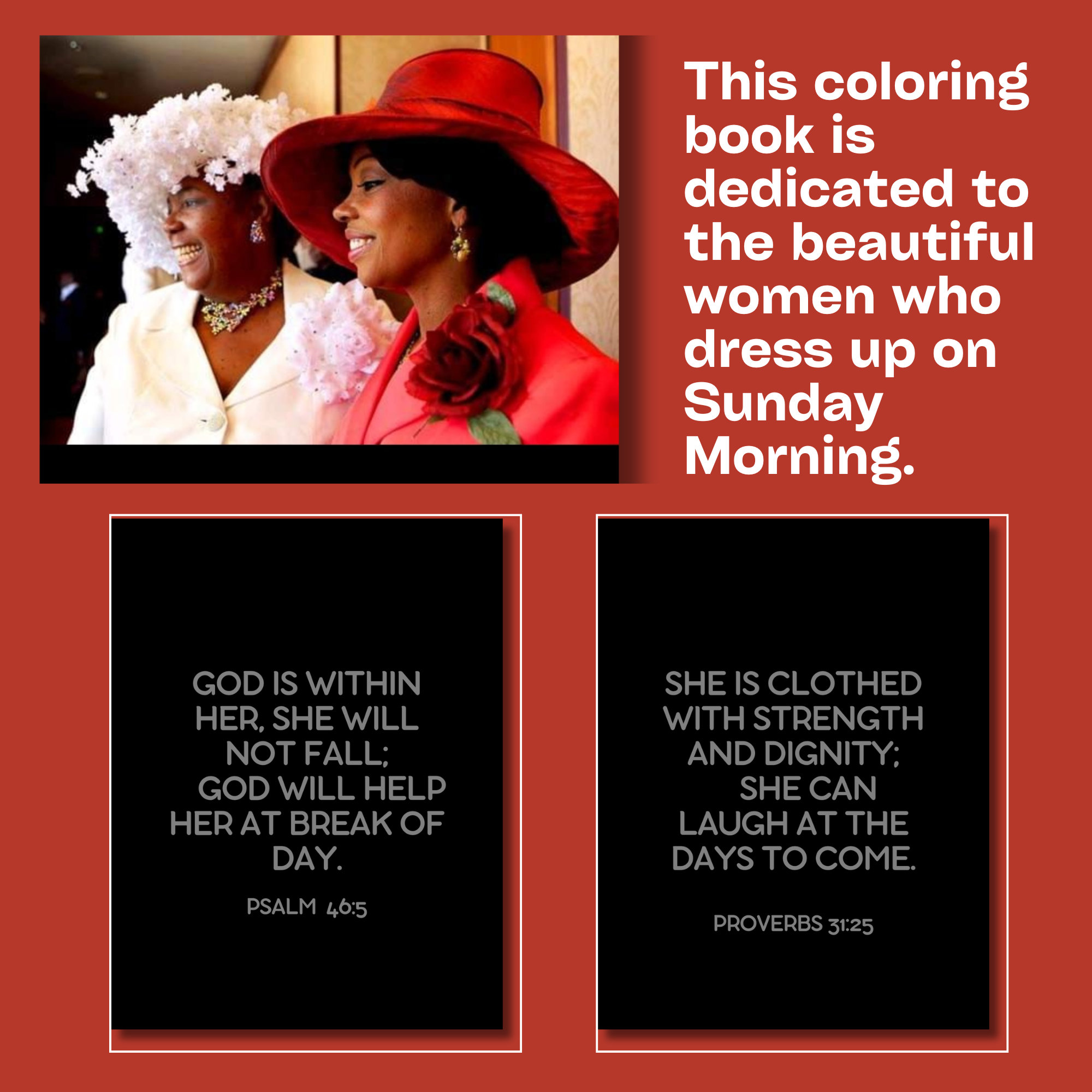 Women Color Scriptures Christian Coloring Book for Black Women | Church | Fashions | Church ...