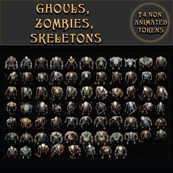 Undead Army Tokens: 350 Top-down RPG Creatures (roll20, Foundry