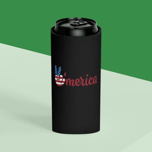 Patriotic Can Cooler: Perfect for BBQs, Fourth of July, Picnics, and Tailgating - USA Love, Independence Day, Party Favor, Drink Holder