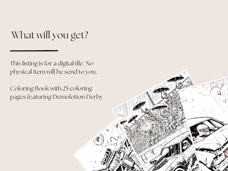 Demolition Derby Printable Coloring Pages Digital Downloads for Mayhem ...