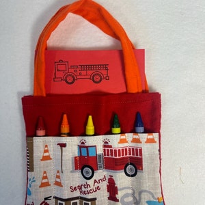 Fire Truck Crayon Bag