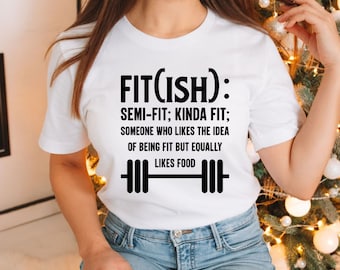 Fit-ish Shirt for Women,Funny Fitness T Shirt for Workout T-Shirt for Her, Funny Fitish Definition TShirt for Her,  Cute Women's Gym TShirt