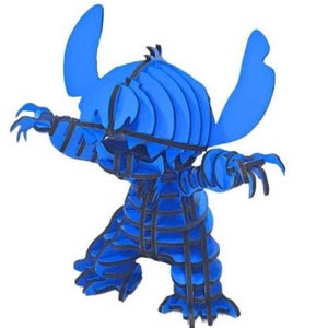 Lilo Cartoon 3D Wood Puzzle Laser Cut Files, Layered Art Piece Glowforge Xtool Cricut, Svg Experiment 626 Torso Statue Wood Toy Laser Cut