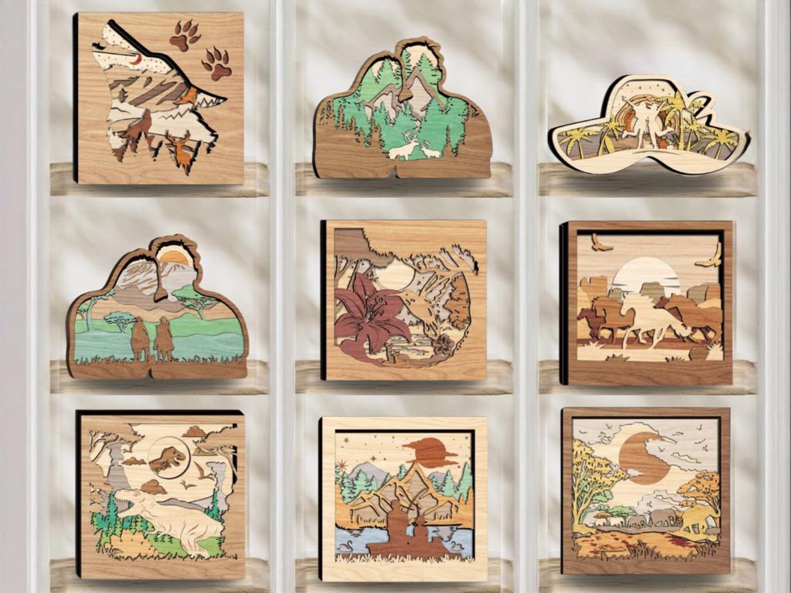 Multilayer Scene 9x Bundle 3D Multilayer Scene Wooden Engraved Laser Cut File, 2025 ...