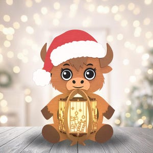 Pacote de lanternas com 6 peças com tema animal cortado a laser, porta-velas Tealight, abajur noturno Glowforge Cut Set, decoração de caixa de luz de silhueta 3D Xtool
