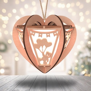 Lantern Bundle Pack 8 Hearth Valentines Day Love Laser Cut, Tealight Candle Holder Night Lamp Glowforge Cut Set, 3D Silhouette Light Box Dxf