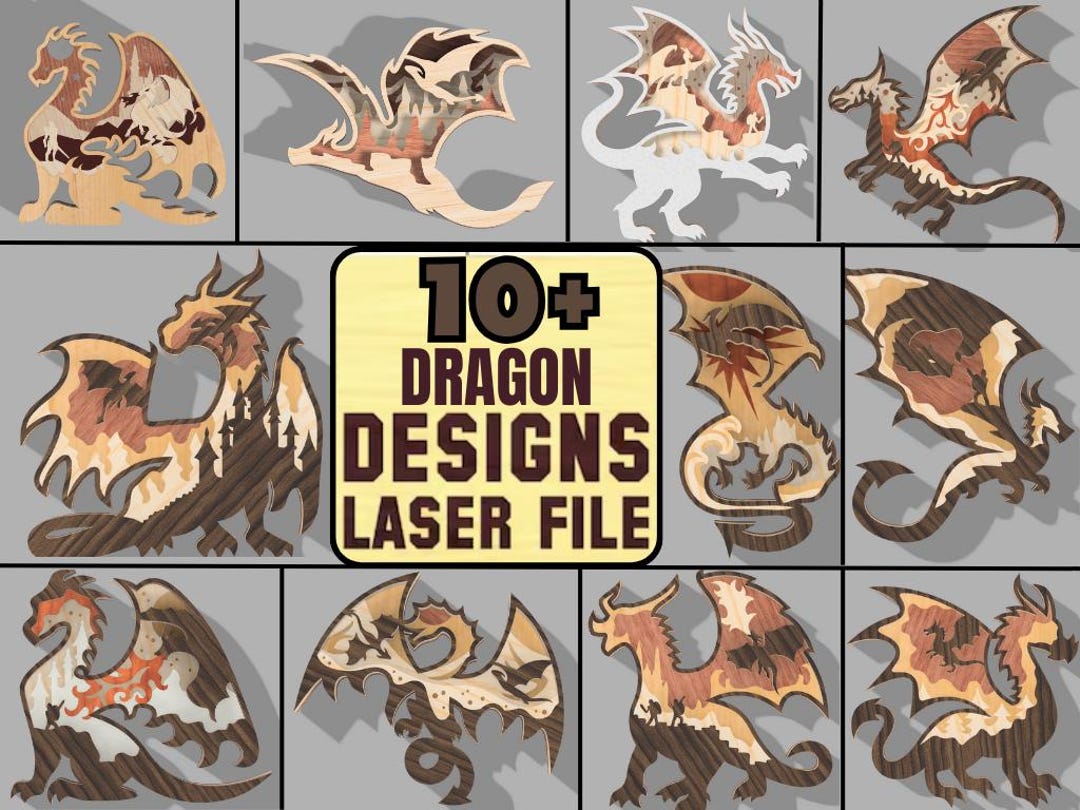 10+ Fire Dragon Bundle Multilayer 3D Wooden Engraved Laser Cut File ...