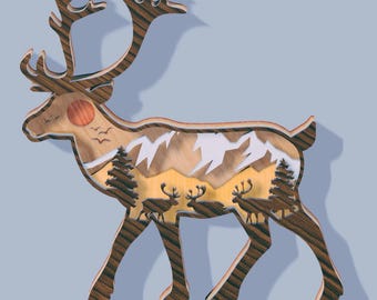 3D Deer Laser Cut File: Multilayer Wood Engraved SVG (Digital Download)