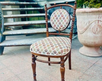 Vintage Thonet Poland Bentwood Chair - Carved Faux Crocodile