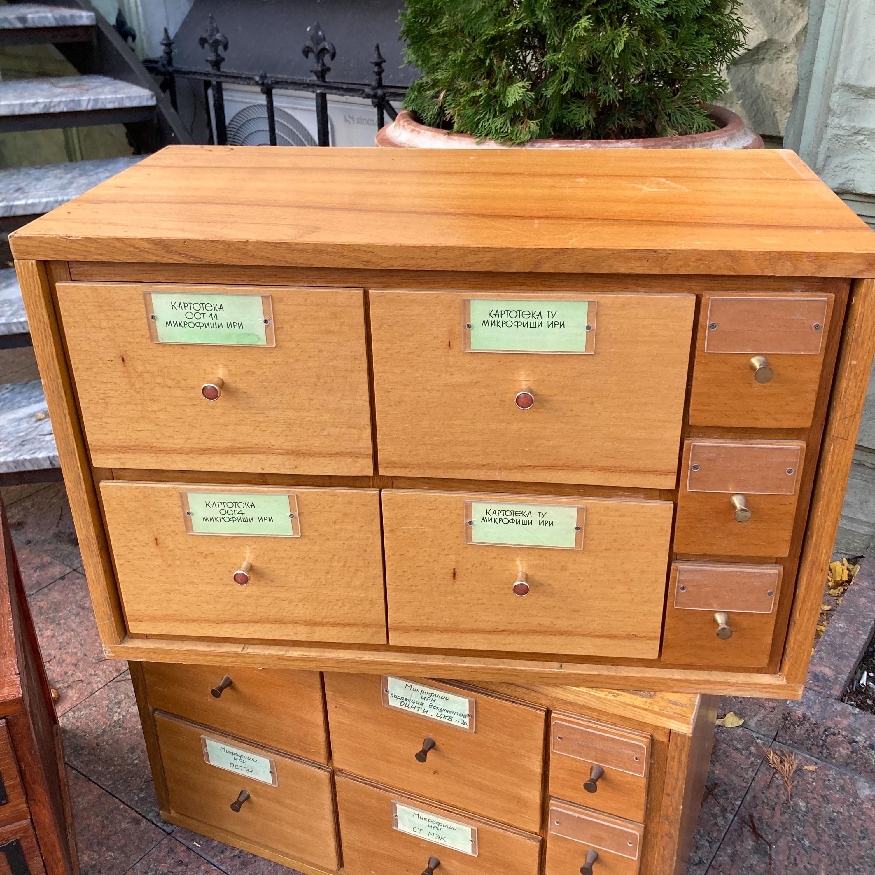 Vintage library card catalog furniture - Etsy 日本