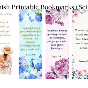 Spanish Printable Bookmarks, Spanish Bible Verse Bookmarks, Bookmarks