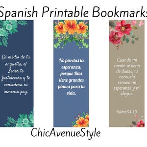 Spanish Bible Bookmarks, Printable Spanish Bookmarks