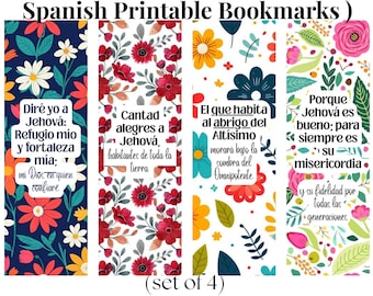 Spanish Bible Verse Bookmarks: Floral Christian Set (Digital Download)