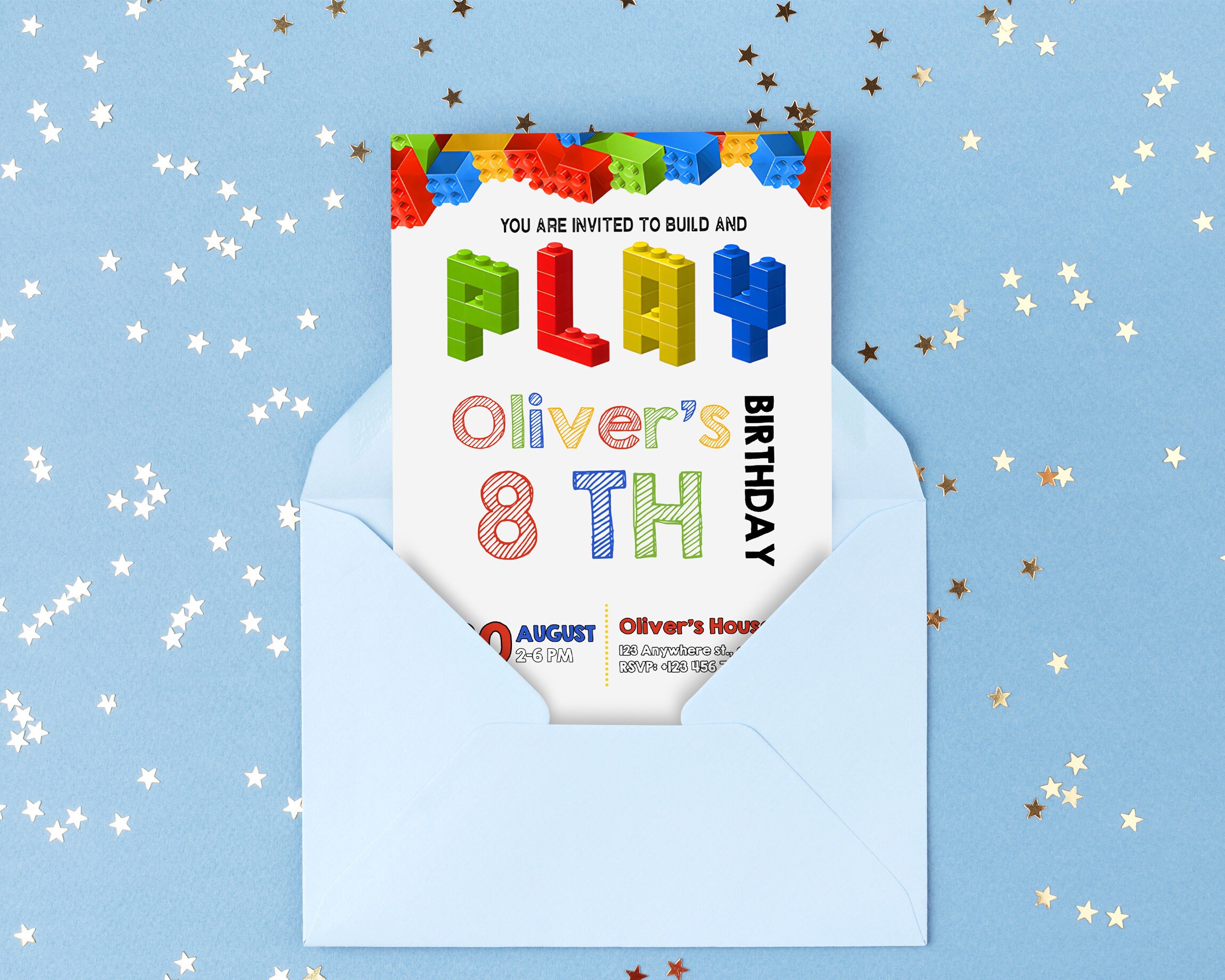 Editable Building Blocks Invitation Digital,printable Building Blocks ...