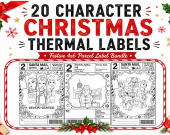 Kpop Christmas Thermal Labels | 20 Printable Gift Tags (Digital Download)