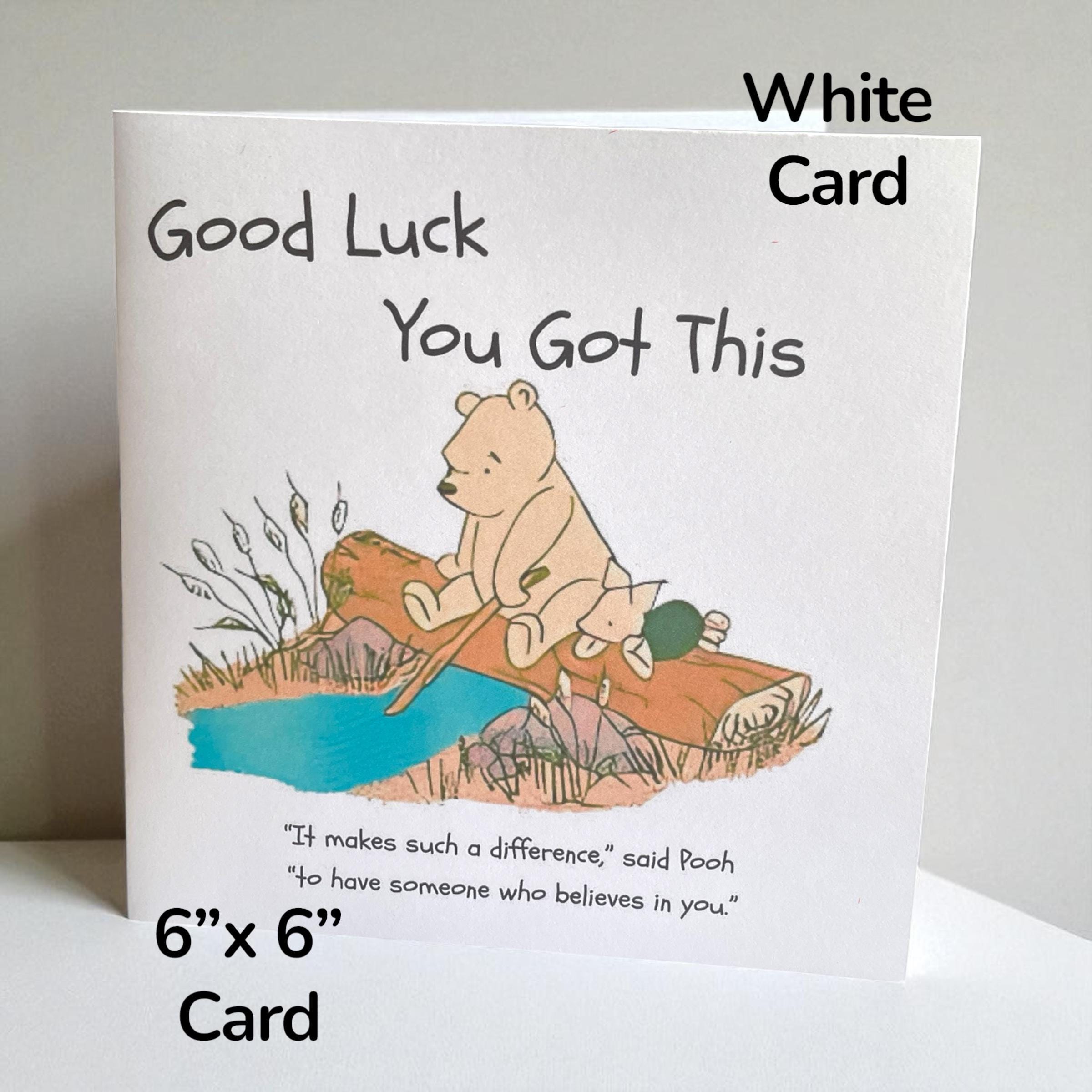 Good Luck Winnie the Pooh Card - Etsy