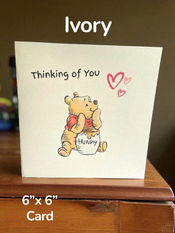 Winnie the Pooh Thinking of You Card; Sending Hugs;bereavement