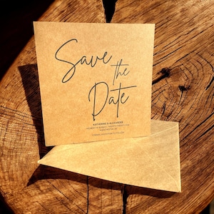 Save the Date Card, Hochzeitsankündigungskarte, wir heiraten Karte, Kraft Karte
