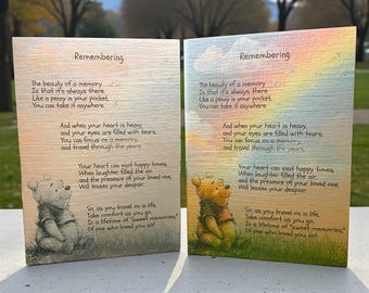 Winnie the Pooh Sympathy Card, Thinking of You, Bereavement