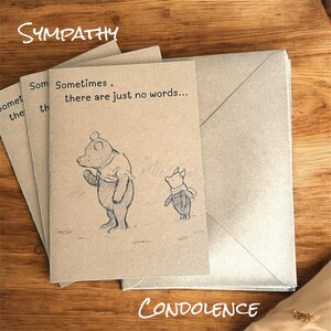 Carte de sympathie, Carte de deuil, Carte de sympathie WTP, Carte de réconfort, Carte Ça va aller, Carte de sympathie Winnie l'ourson, Nos plus sincères condoléances
