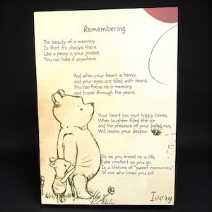 Winnie the Pooh Thinking of you card; Remembering; sending hugs;Bereavement; Big Hugs;Condolence;Sympathy;Comfort image 2