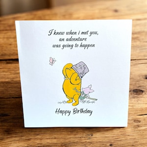 Carte d'anniversaire Winnie l'ourson/carte d'anniversaire personnalisée classique ourson/carte d'anniversaire personnalisée, carte de petit-fils/petite-fille, maman/maman/grand-mère/nièce