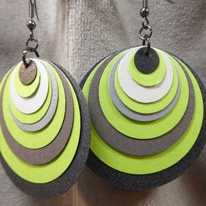 Big Green paper earrings by beccasblend