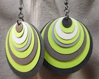 Big Green paper earrings by beccasblend