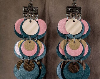 Paper Earrings from beccasblend in pink and gold