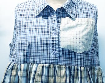 Up-cycled Womens' Shirt to Tunic with Peplum from beccasblend
