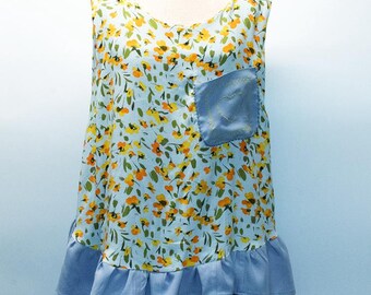 Upcycled Women's Top with Peplum from beccasblend