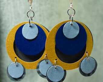 Gray and Gold Paper Earrings from beccasblend
