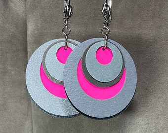 Pink and Silver Paper Earrings from beccasblend