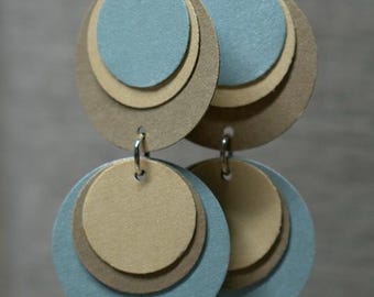 Gold and Blue Paper Earrings from beccasblend