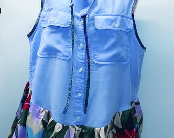 Upcycled Women's Top with Peplum from beccasblend