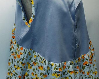 Upcycled Mens Shirt to Womens Tunic with Peplum from beccasblend